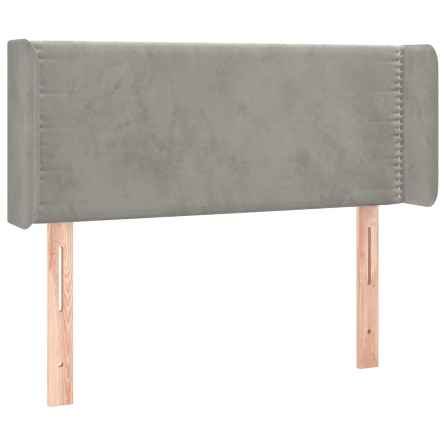 Tête de lit avec oreilles Gris clair 93x16x78/88 cm Velours - 2