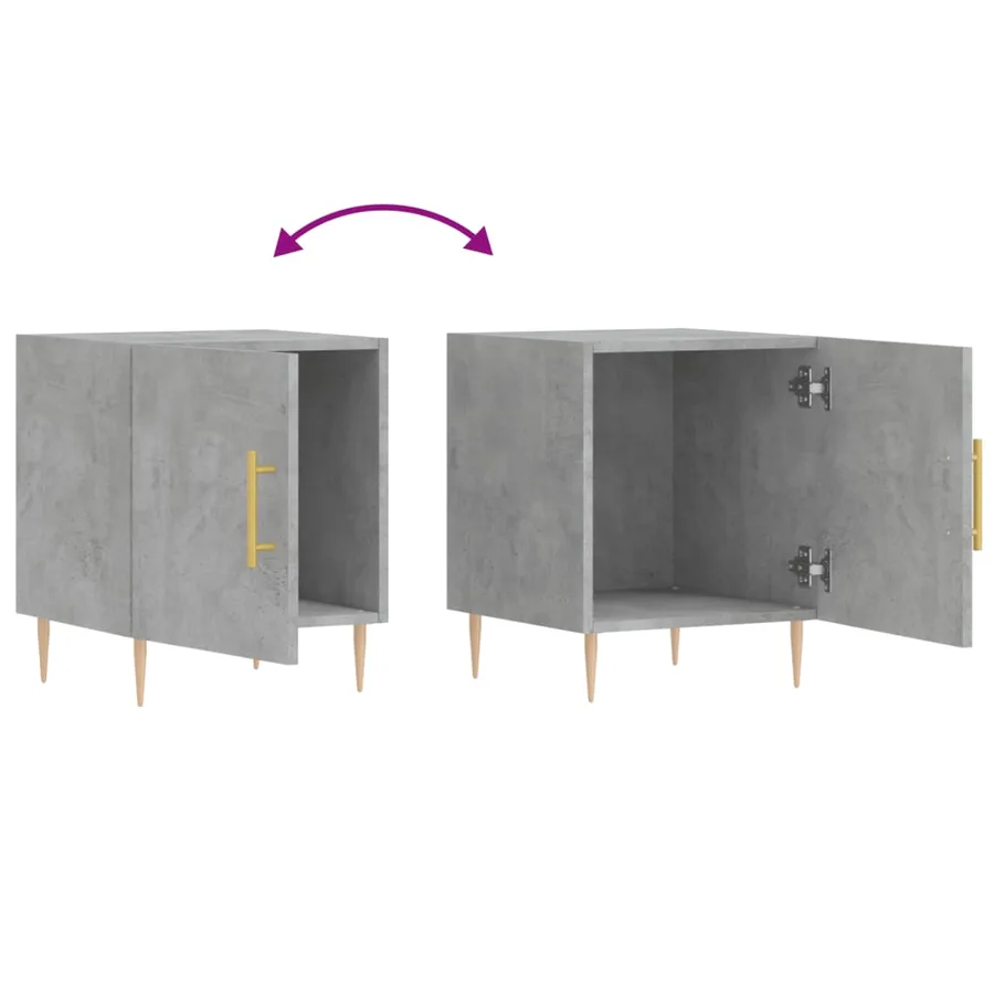 Tables de chevet 2 pcs gris béton 40x40x50 cm bois d’ingénierie - 9