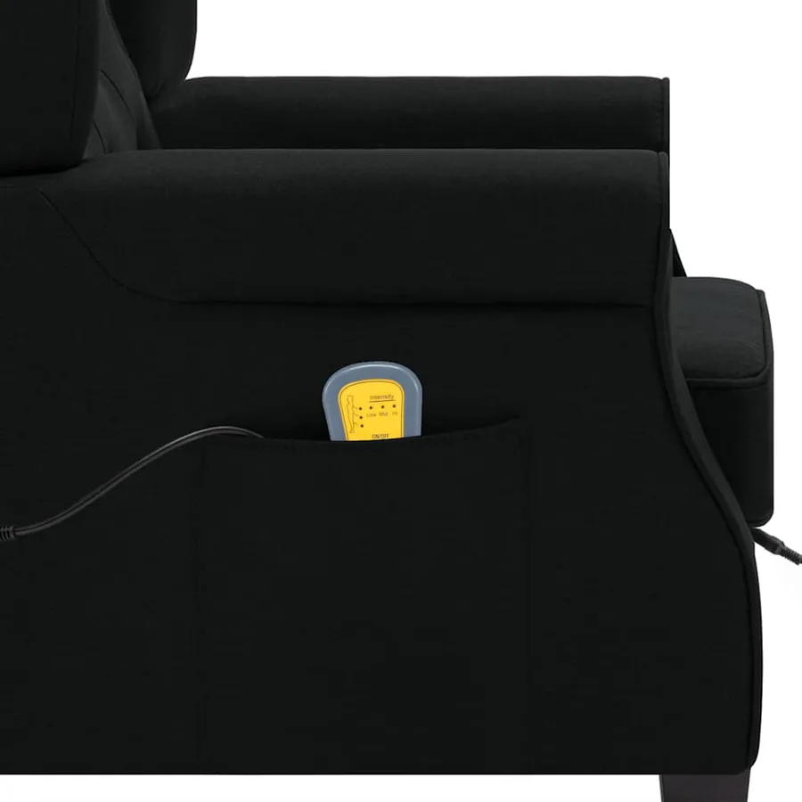 Fauteuil de massage avec repose-pied Noir Tissu - 7