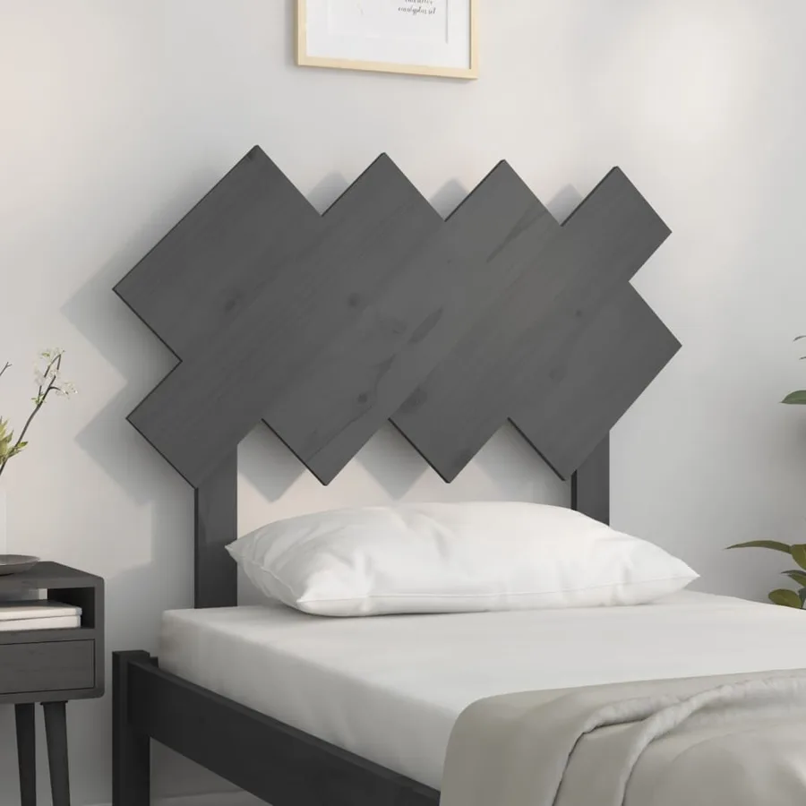 Tête de lit Gris 92x3x81 cm Bois massif de pin - 3