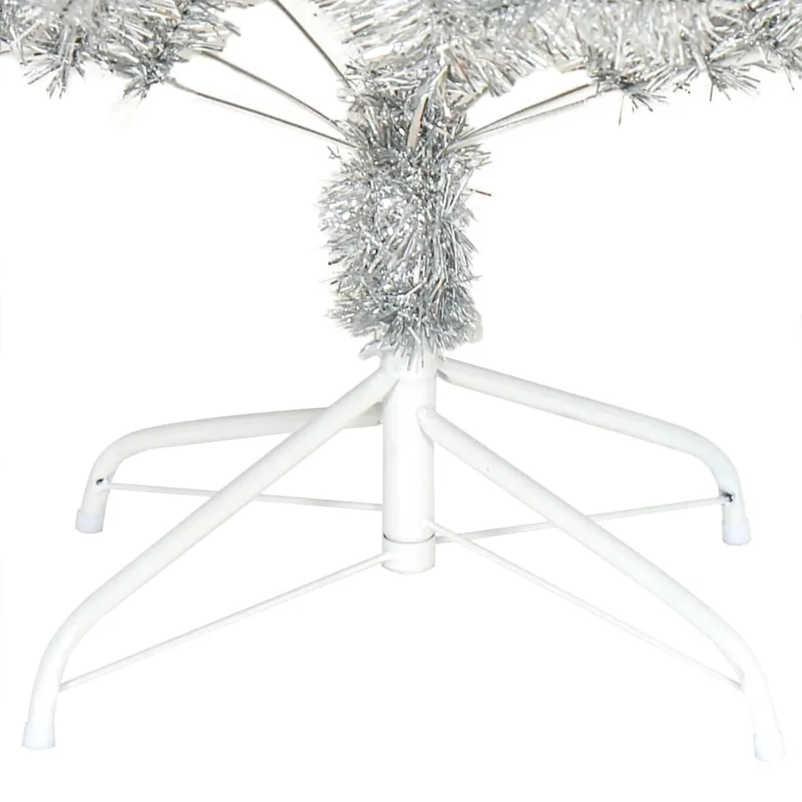 Sapin de Noël artificiel avec support argenté 240 cm PET - 5