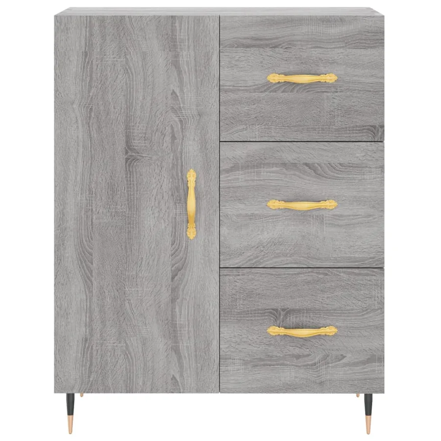Buffet haut Sonoma gris 69,5x34x180 cm Bois d'ingénierie - 8