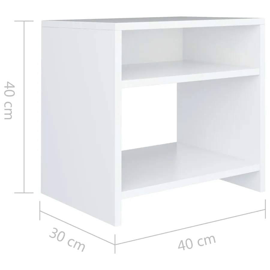 Table de chevet Blanc 40x30x40 cm Bois d'ingénierie - 6