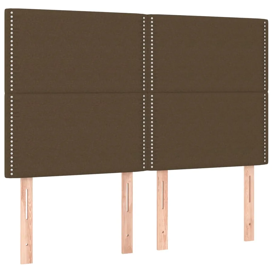 Tête de lit à LED Marron foncé 144x5x118/128 cm Tissu - 4