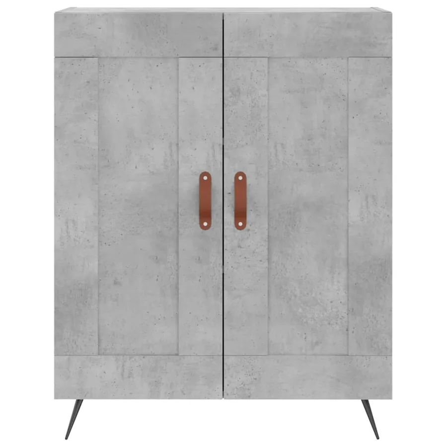 Buffet haut Gris béton 69,5x34x180 cm Bois d'ingénierie - 7