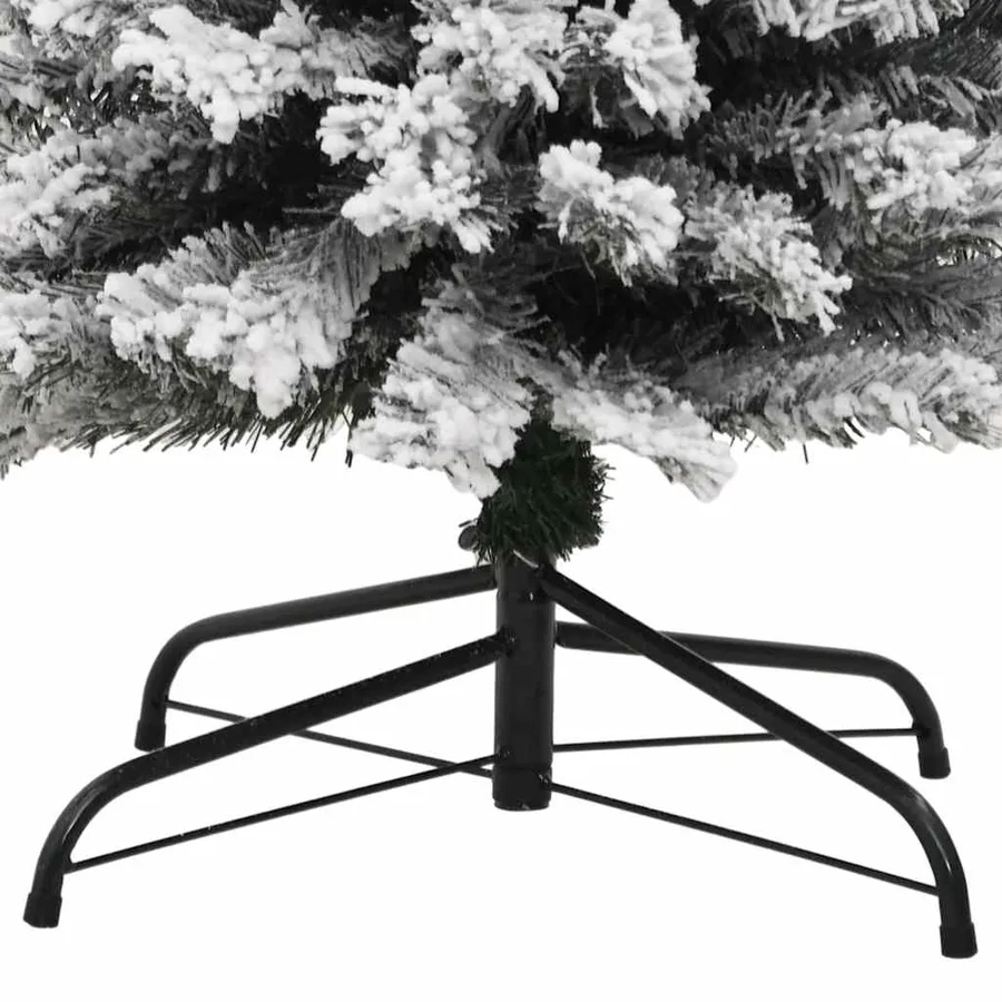 Sapin de Noël artificiel mince flocon de neige vert 180 cm PVC - 6