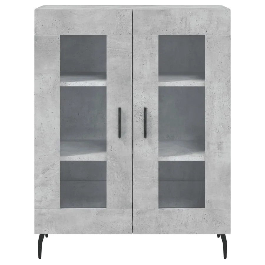 Buffet haut Gris béton 69,5x34x180 cm Bois d'ingénierie - 8