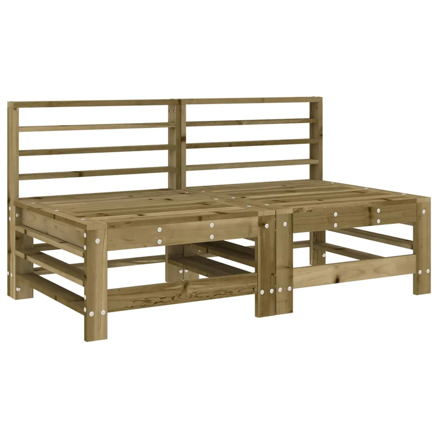 Canapés centraux avec coussins 2 pcs bois de pin imprégné - 3