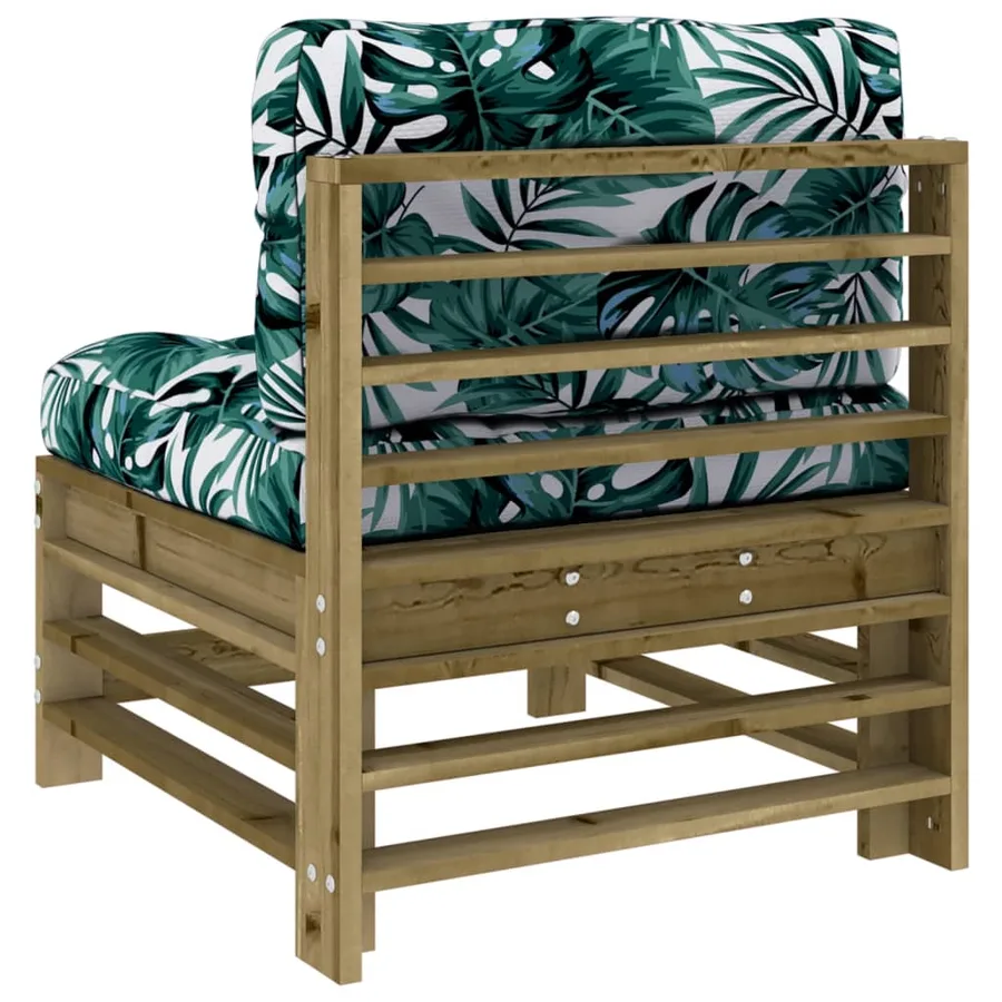 Canapés centraux avec coussins 2 pcs bois de pin imprégné - 6