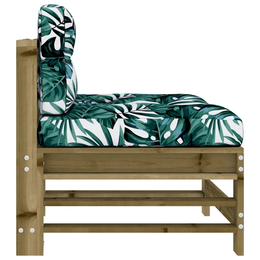 Canapés centraux avec coussins 2 pcs bois de pin imprégné - 7