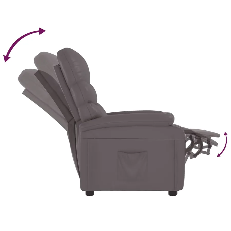 Fauteuil inclinable Gris Similicuir - 6