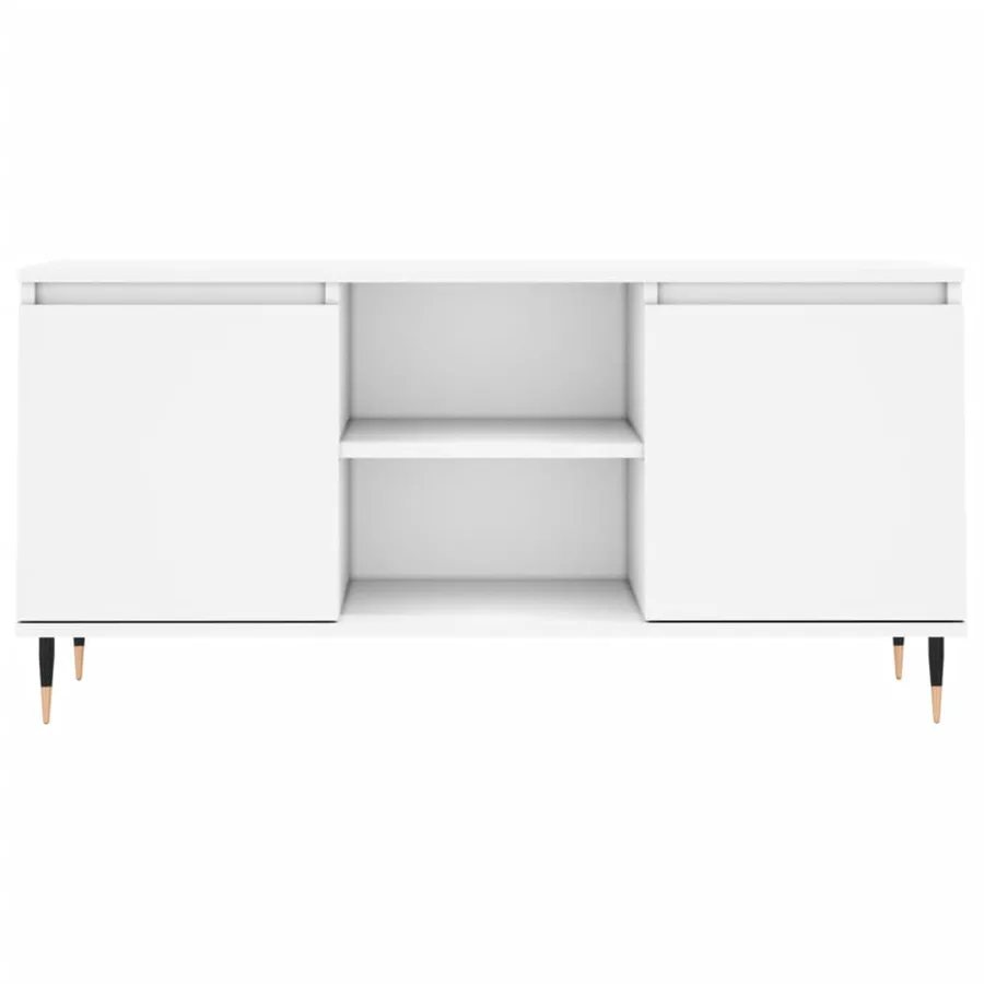 Meuble TV blanc 104x35x50 cm bois d'ingénierie - 5