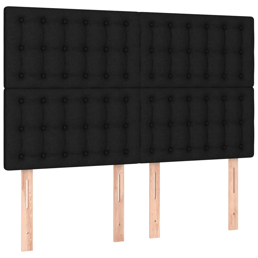 Tête de lit Noir 144x5x118/128 cm Tissu - 2