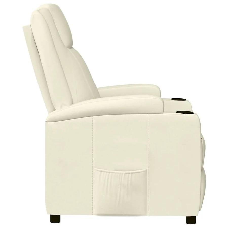 Fauteuil inclinable Blanc crème Similicuir - 4