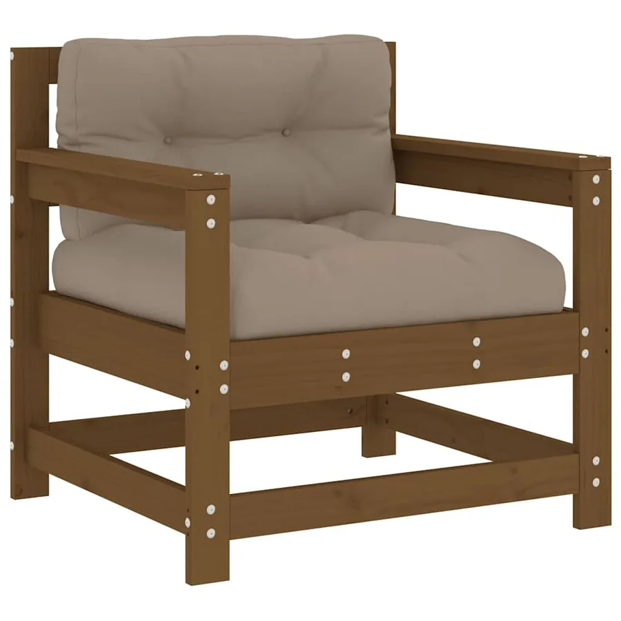 Chaises de jardin avec coussins lot de 2 marron miel - 3