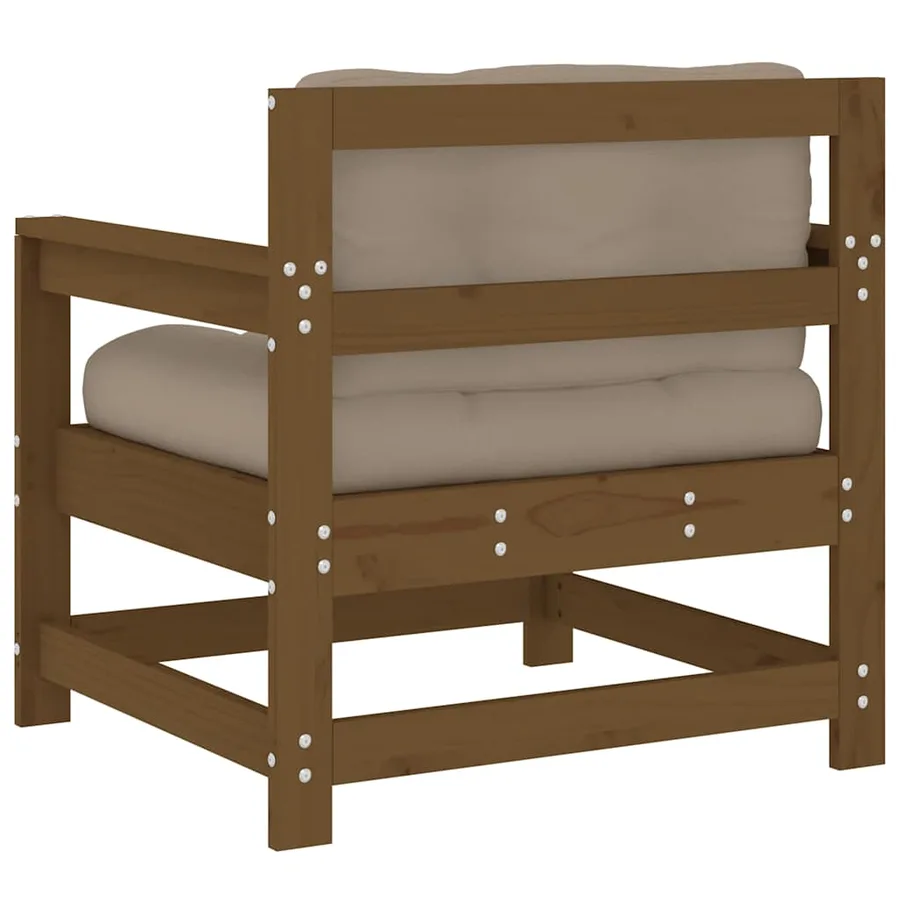 Chaises de jardin avec coussins lot de 2 marron miel - 6