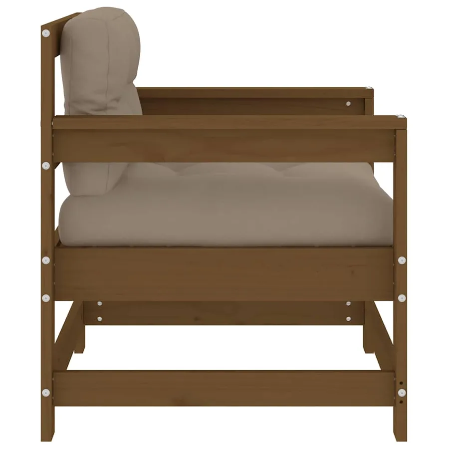 Chaises de jardin avec coussins lot de 2 marron miel - 7