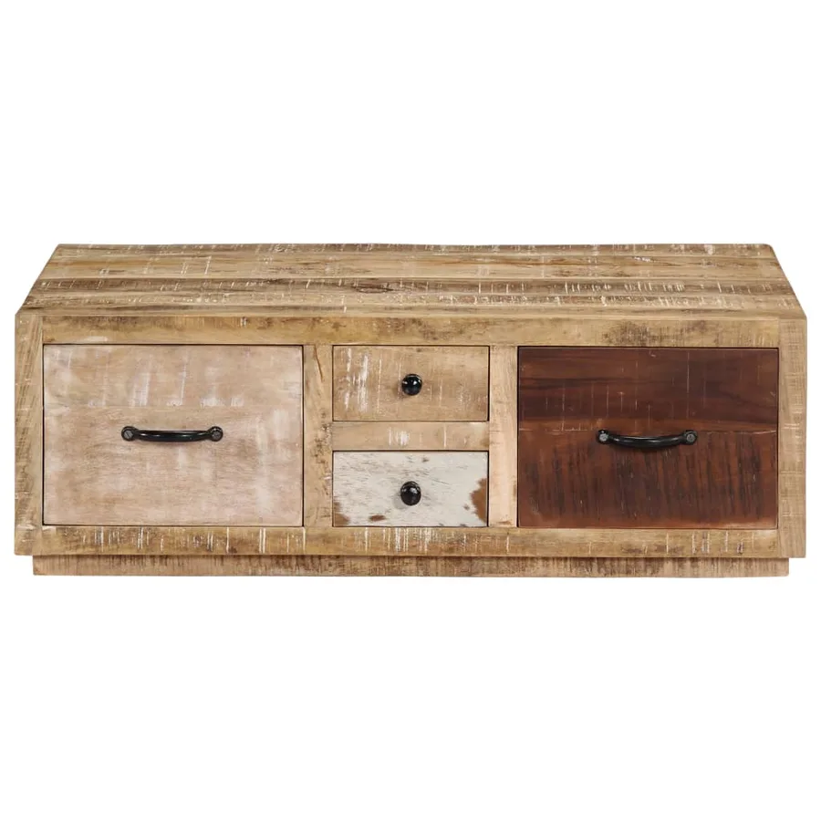 Table basse 90x60x30 cm Bois de manguier massif - 2