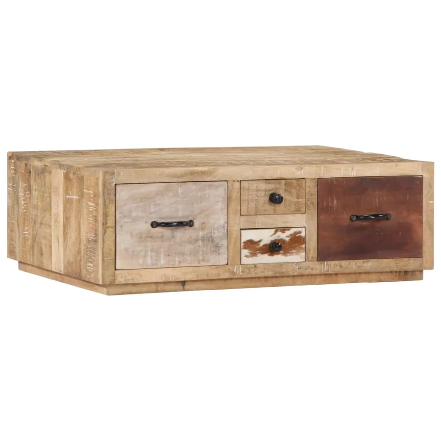 Table basse 90x60x30 cm Bois de manguier massif - 9
