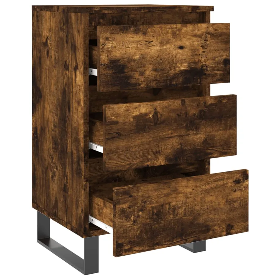 Tables de chevet 2 pcs chêne fumé 40x35x69 cm bois ingénierie - 6