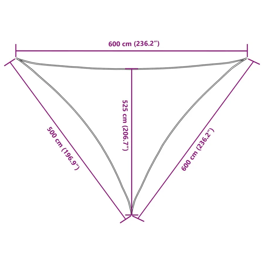 Voile de parasol Tissu Oxford triangulaire 5x6x6 m marron - 10