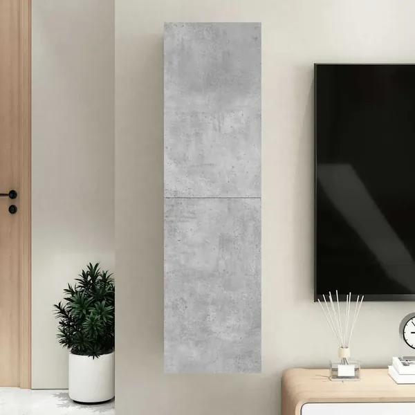 Meuble TV Gris béton 30,5x30x110 cm Bois d’ingénierie