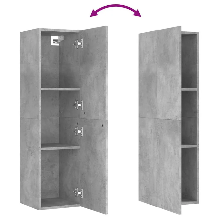 Meuble TV Gris béton 30,5x30x110 cm Bois d’ingénierie - 6