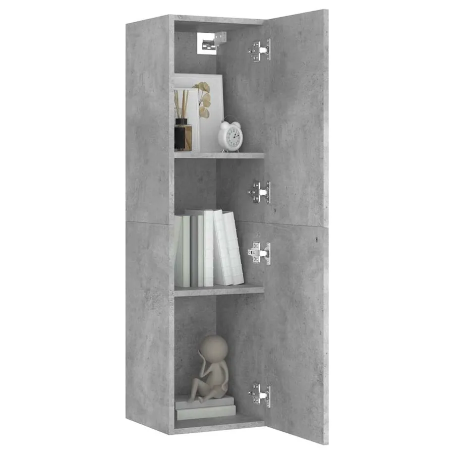 Meuble TV Gris béton 30,5x30x110 cm Bois d’ingénierie - 8