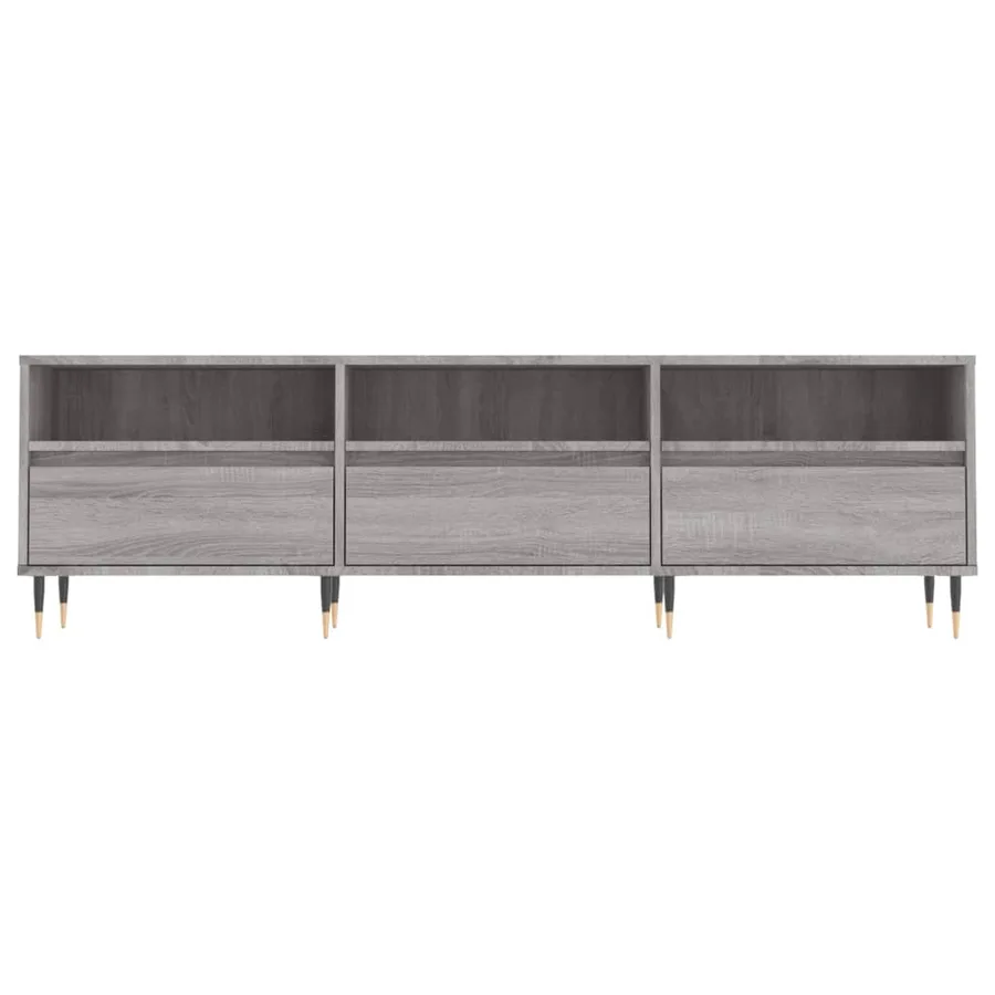 Meuble TV sonoma gris 150x30x44,5 cm bois d'ingénierie - 5