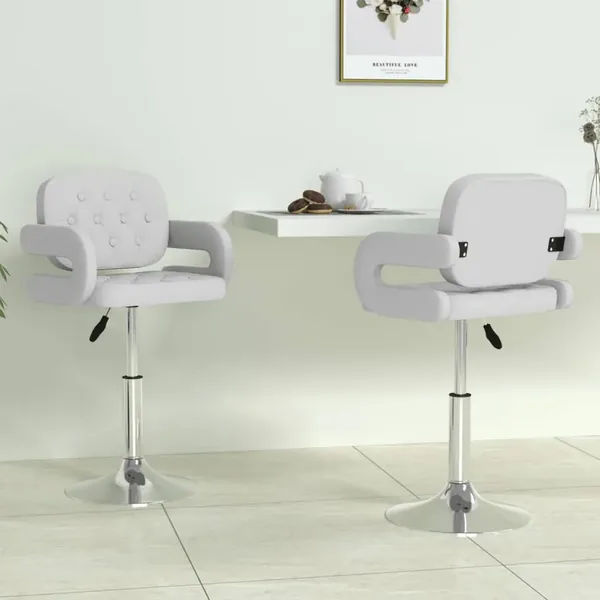 Chaises pivotantes à manger lot de 2 blanc similicuir