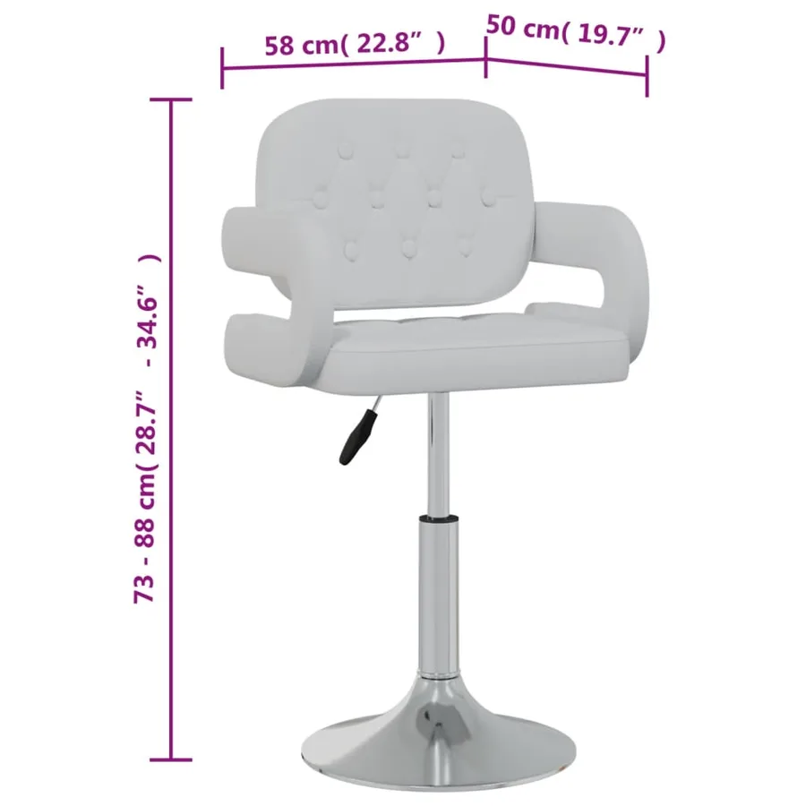 Chaises pivotantes à manger lot de 2 blanc similicuir - 10
