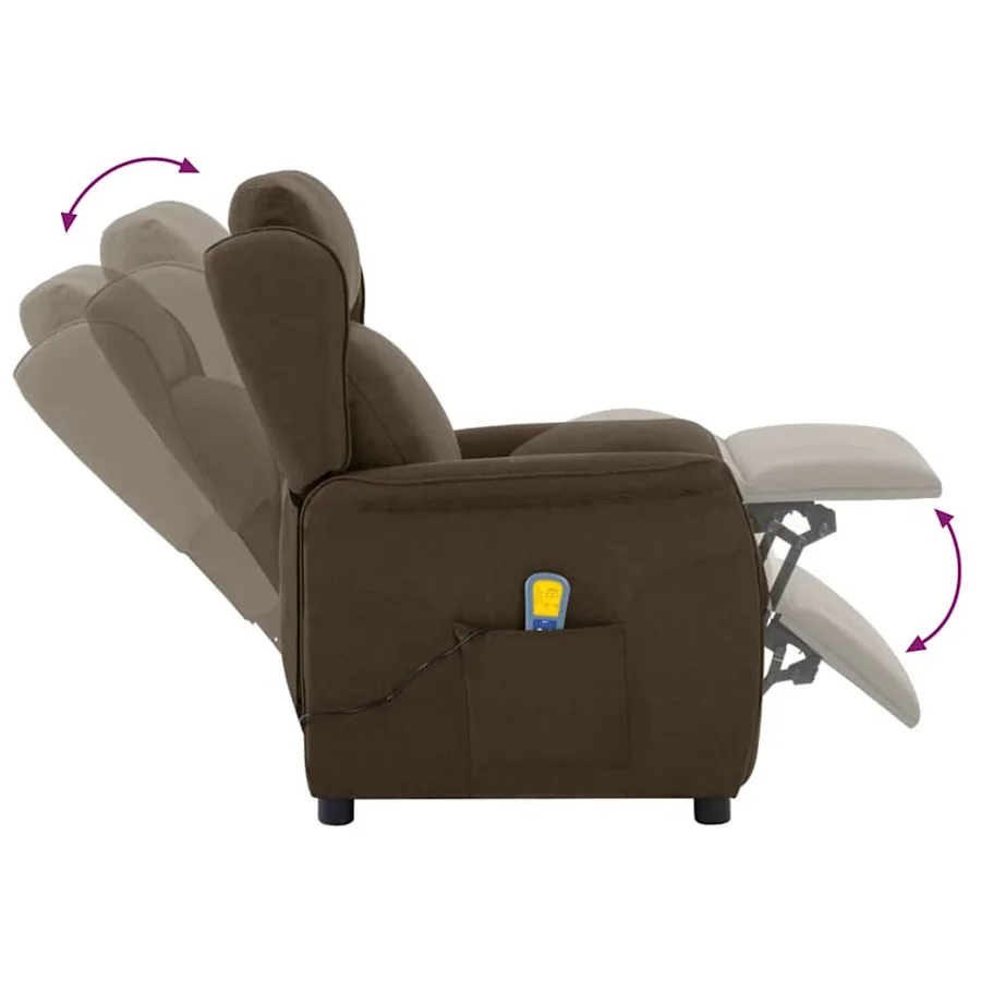 Chaise de massage Marron 93.5 x 67.5 x 101.5 cm tissu - 7
