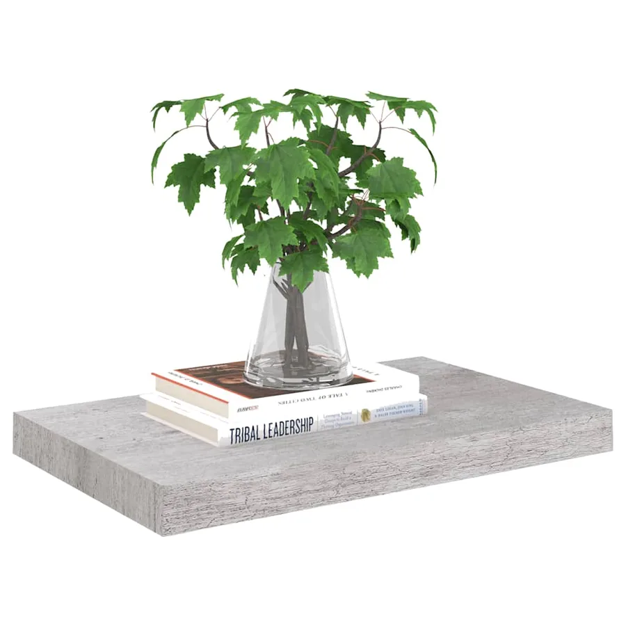 Étagère murale flottante gris béton 50x23,5x3,8 cm MDF - 3