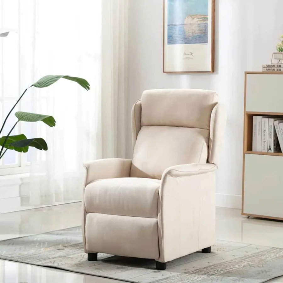 Chaise de massage Crème 93.5 x 67.5 x 101.5 cm tissu - 2
