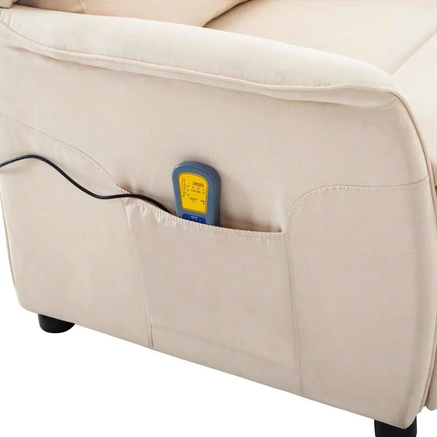 Chaise de massage Crème 93.5 x 67.5 x 101.5 cm tissu - 6