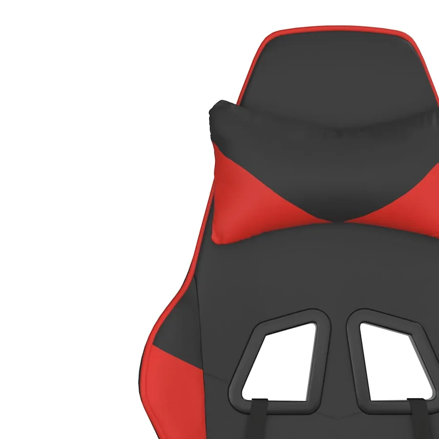 Chaise de jeu de massage avec repose-pied Noir&Rouge Similicuir - 12