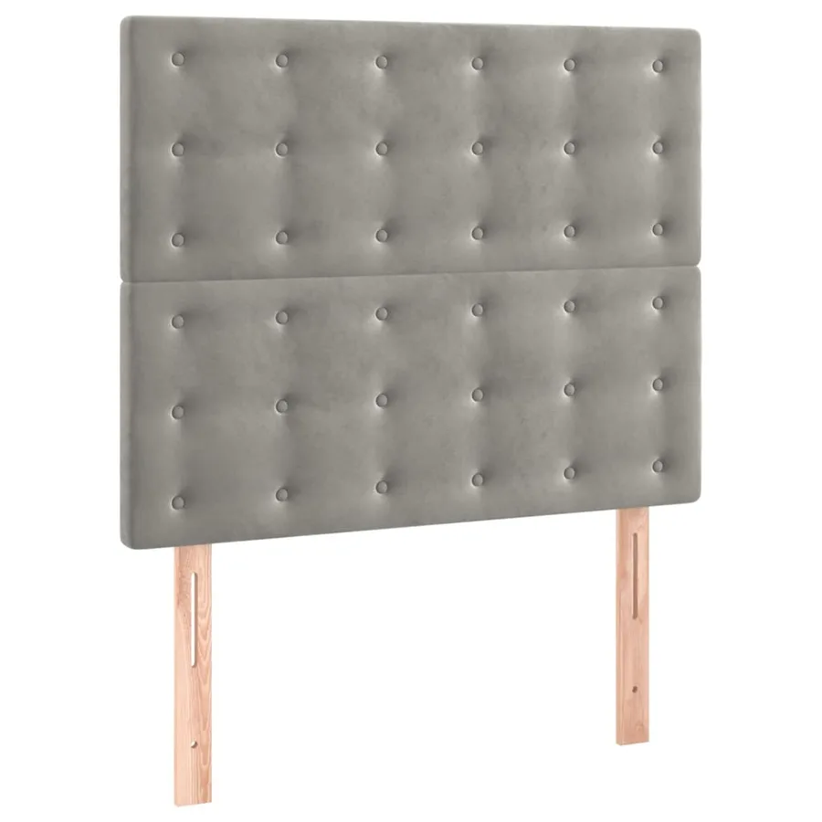 Tête de lit Gris clair 100x5x118/128 cm Velours - 2