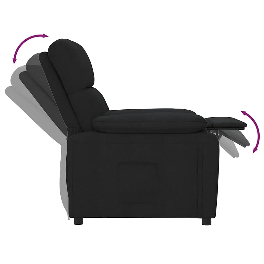 Fauteuil inclinable Noir Tissu - 6
