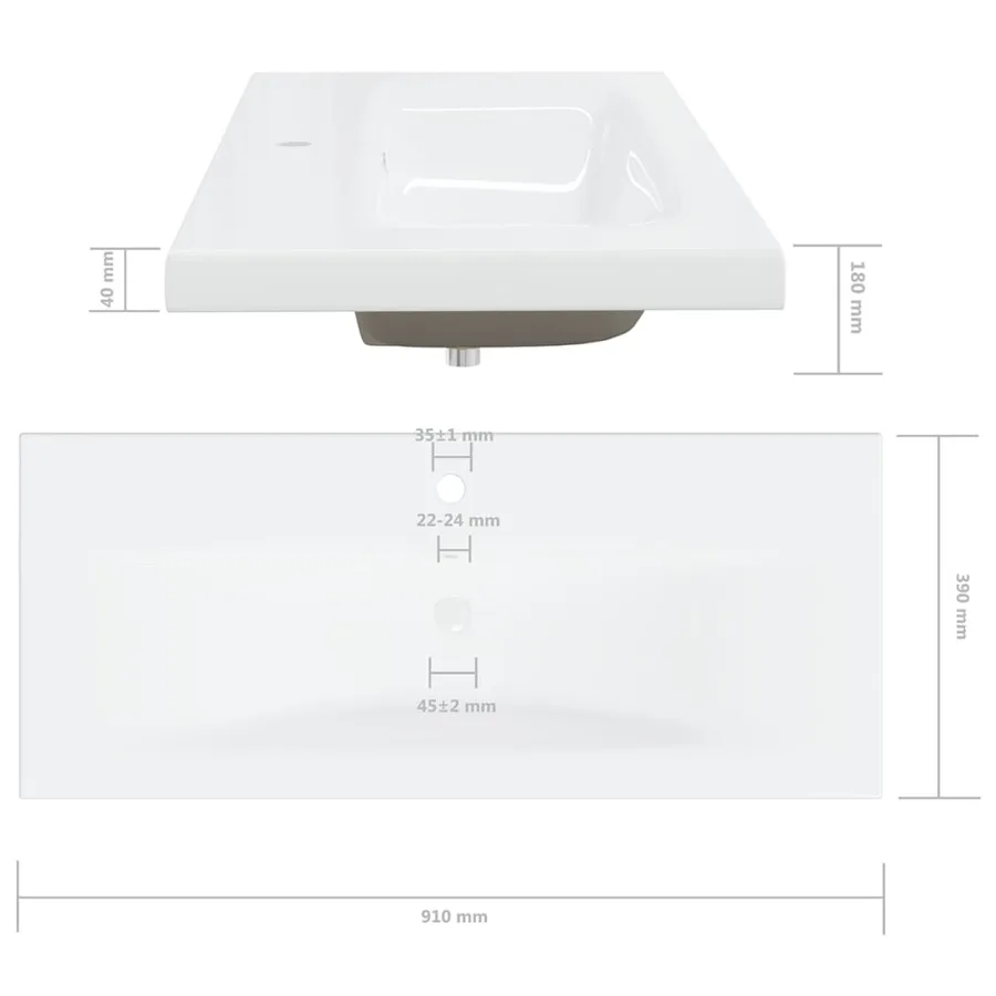 Armoire d'évier avec lavabo intégré Blanc brillant Aggloméré - 16