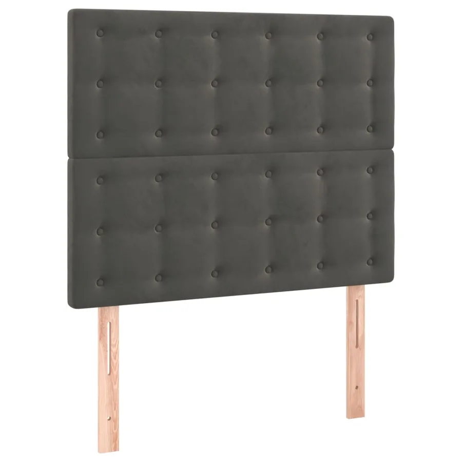 Tête de lit à LED Gris foncé 100x5x118/128 cm Velours - 4