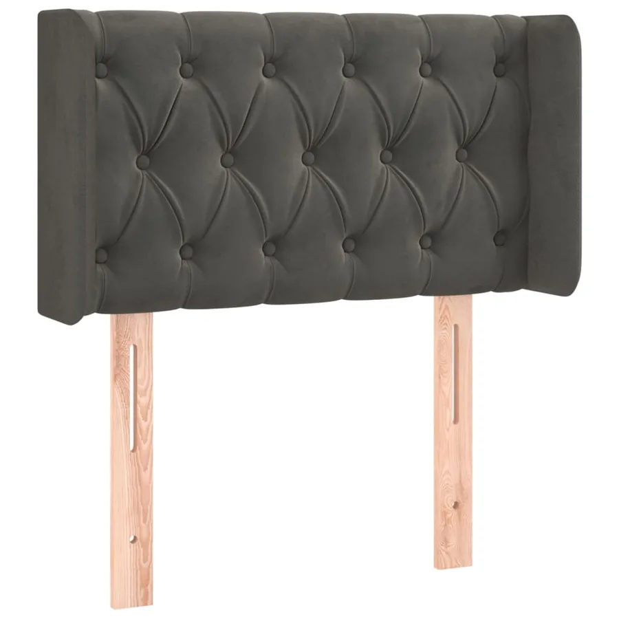 Tête de lit à LED Gris foncé 83x16x78/88 cm Velours - 3