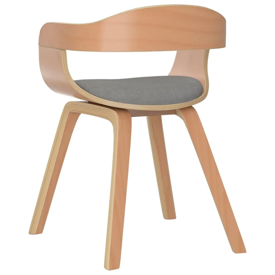 Chaises à manger lot de 2 taupe bois courbé et tissu - 6