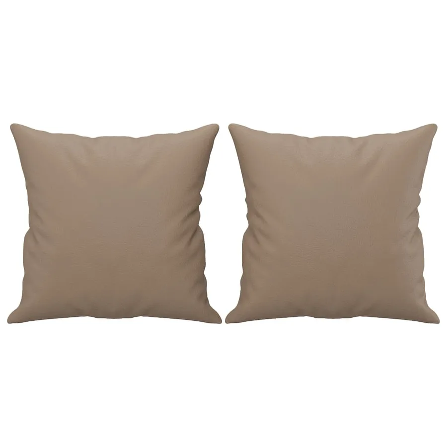 Coussins décoratifs lot de 2 Cappuccino 40x40 cm Similicuir - 2