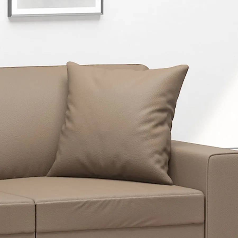 Coussins décoratifs lot de 2 Cappuccino 40x40 cm Similicuir - 5