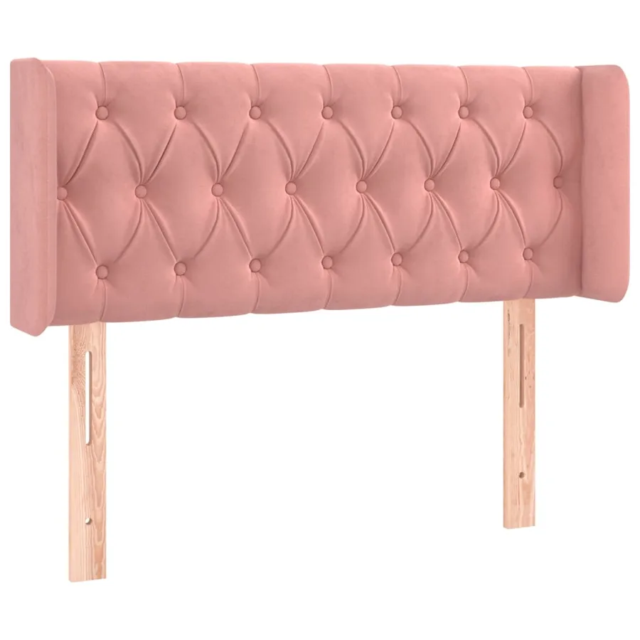 Tête de lit avec oreilles Rose 103x16x78/88 cm Velours - 2