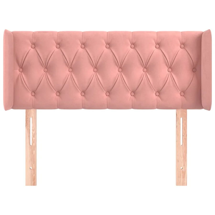 Tête de lit avec oreilles Rose 103x16x78/88 cm Velours - 3