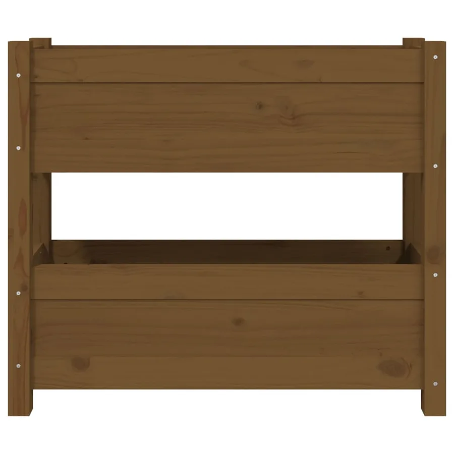 Jardinière Marron miel 77x25x66 cm Bois massif de pin - 5