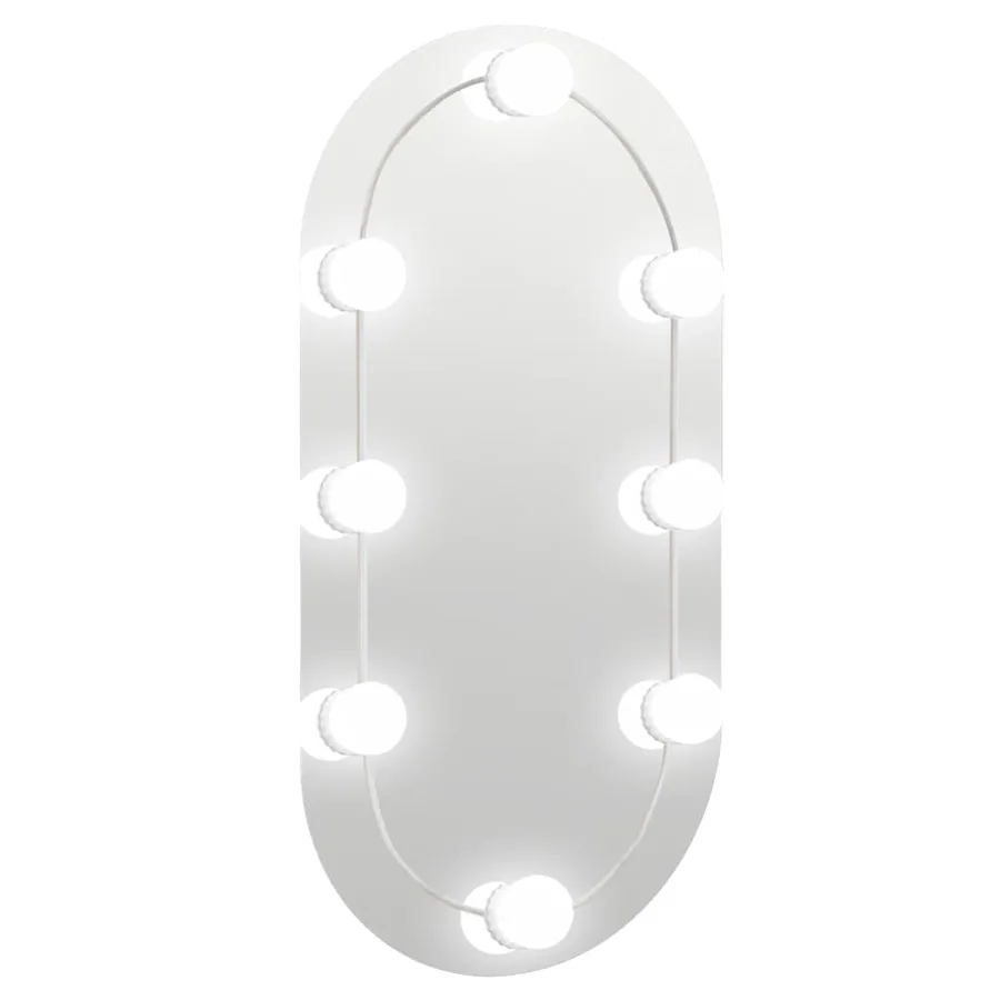 Miroir avec éclairage LED 60x30 cm Verre Ovale - 2