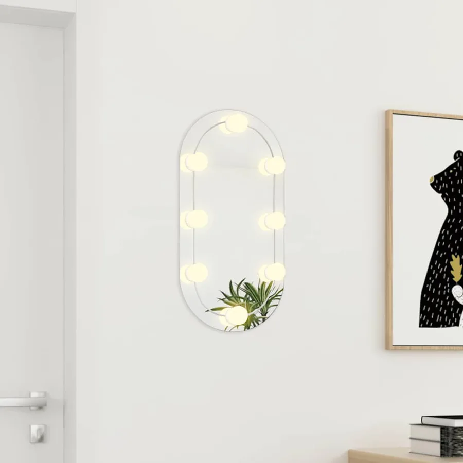 Miroir avec éclairage LED 60x30 cm Verre Ovale - 3