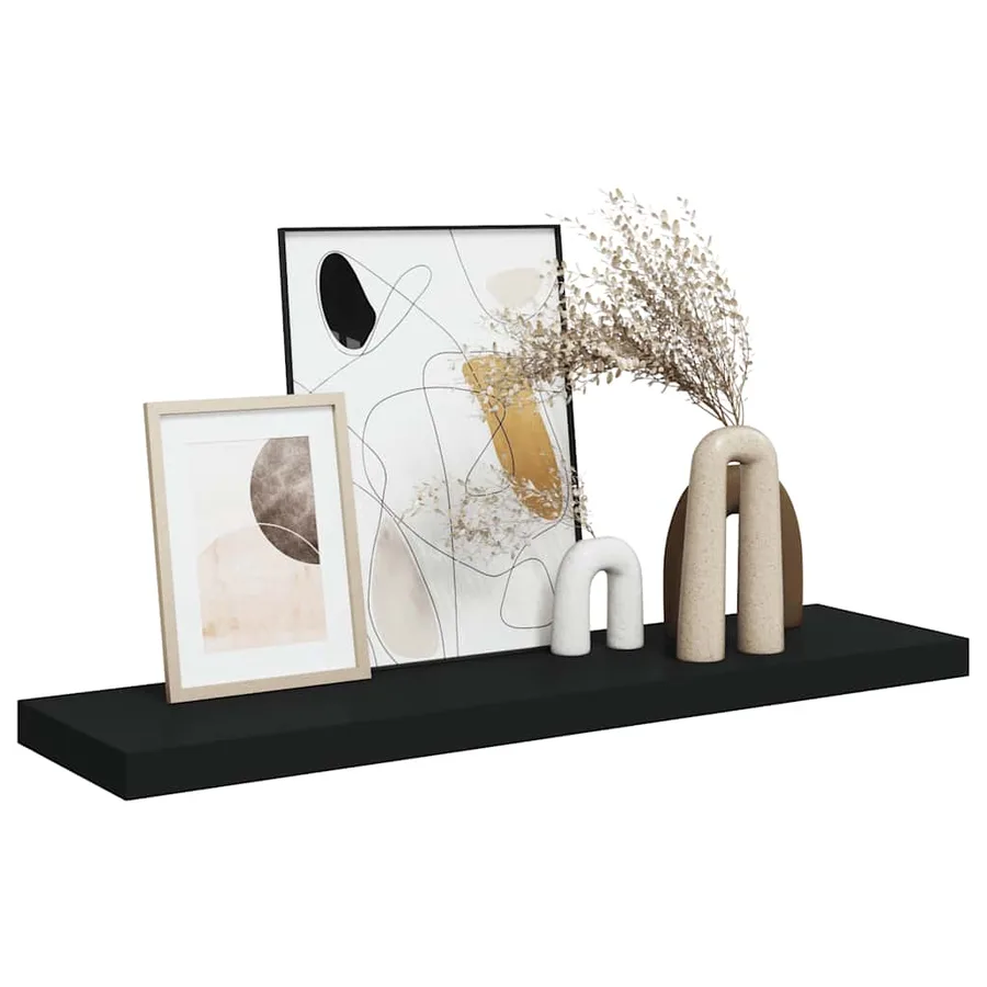 Étagère murale flottante noir 90x23,5x3,8 cm MDF - 5